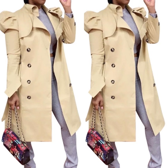 Puff Sleeve Trench Coat - Picture 1 of 2